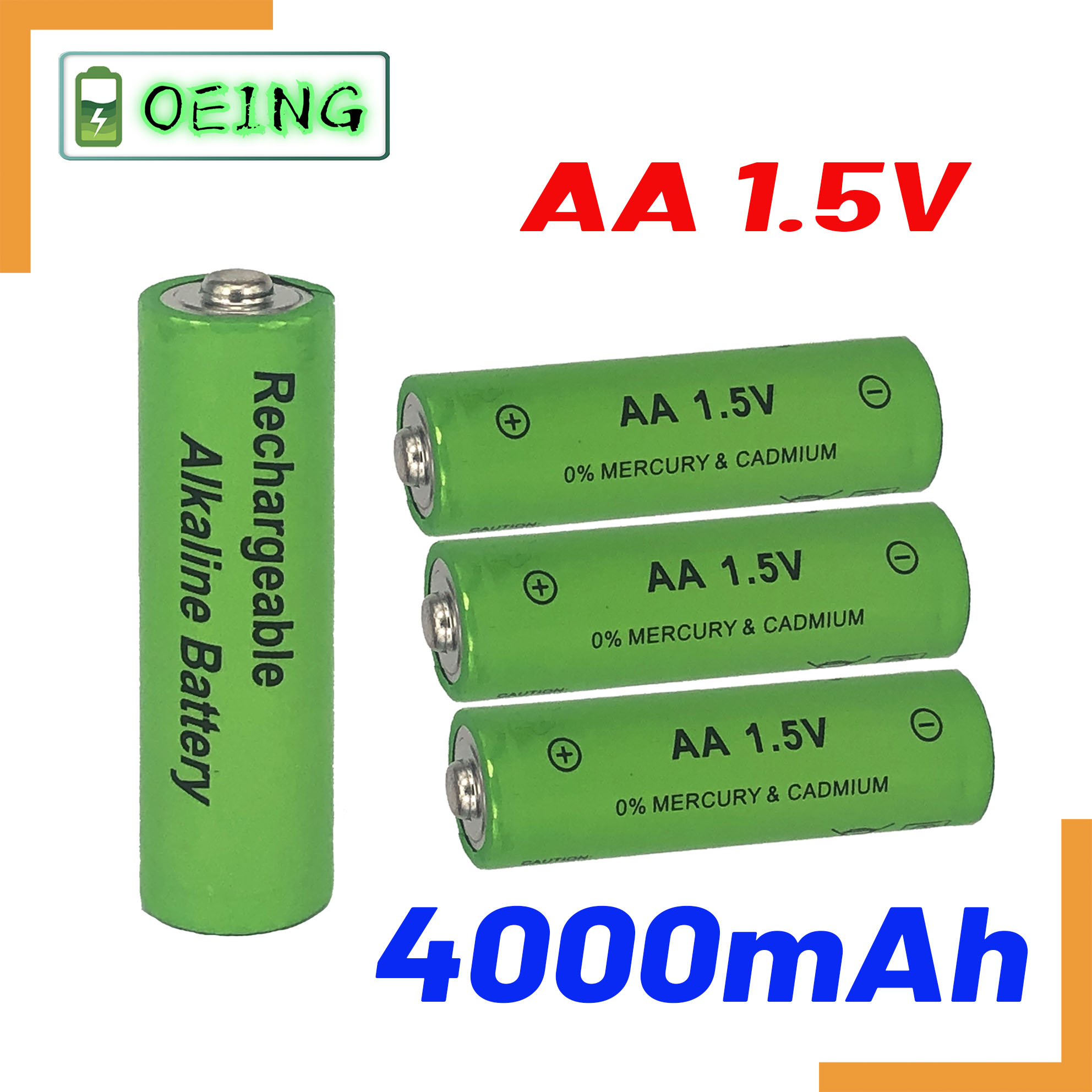 label 4000 MAH AA 1.5 V rechargeable battery,Nouvelles piles alcalines rechargeables,