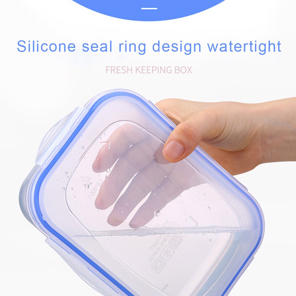 3pcs Food Storage Container with Lids Rectangular Plastic Lunch Box Stackable Microwave Kitchen Meal Container