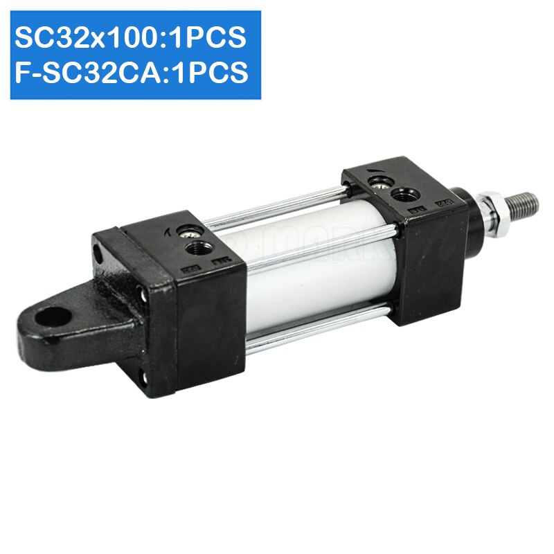 SC32X100 32Mm Boring 100Mm Slag Pneumatische Soorten Power Druk Zuiger Gecomprimeerd Telescopische Air Cilinder: F-SC32 CA / SC32X100-S