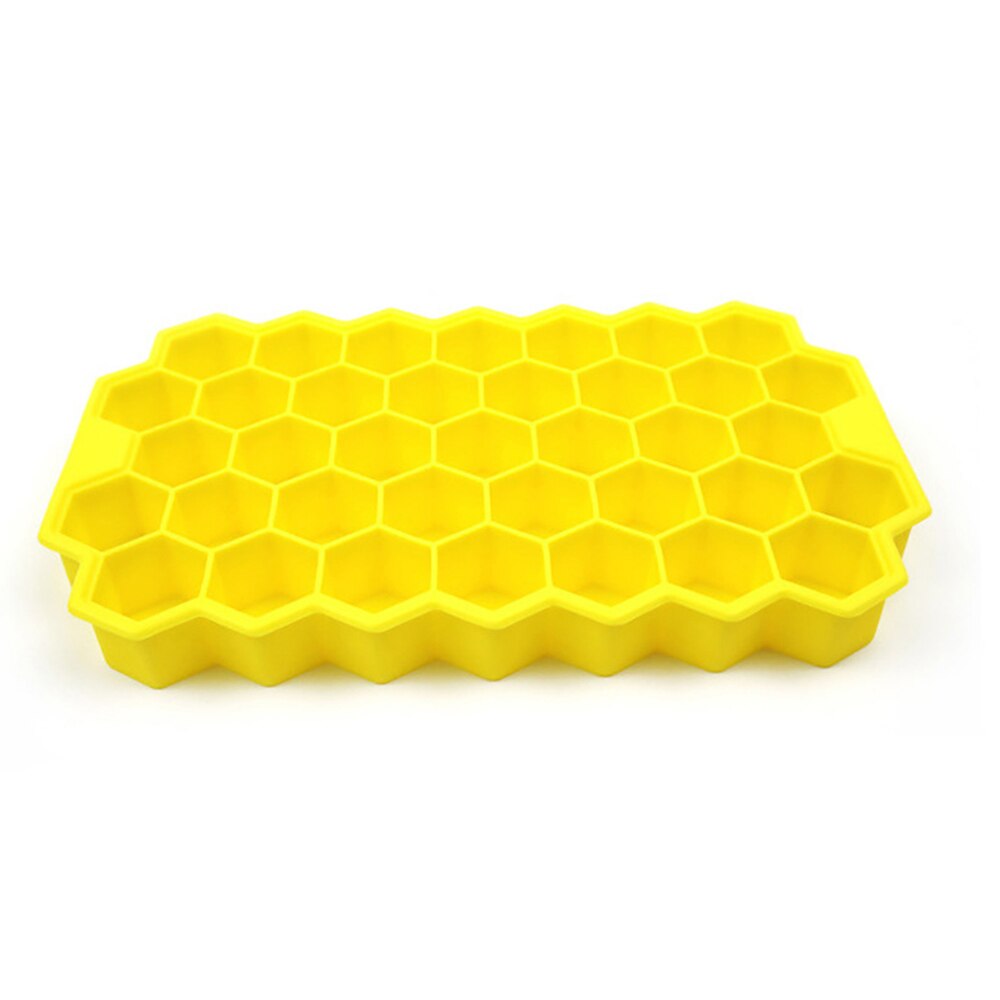 37 cubos moldes silicona cubo de hielo de nido de abeja molde para hacer cubitos de hielo para helado frío bebida cóctel de whisky Popsicle moldes: YELLOW