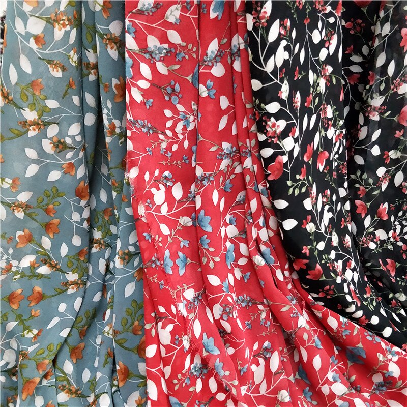 Tela de gasa de poliéster, tela estampada sencilla, a la , para vestido y camisa