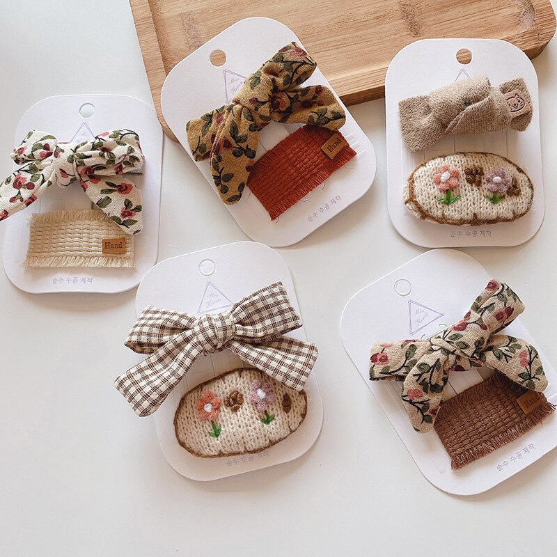 Handgemaakte Baby Meisje Haarspelden Kids Hoofddeksels Wollen Gehaakte Baby Haar Clips Baby Haar Accessoires Meisjes Haarspeld Kinderen
