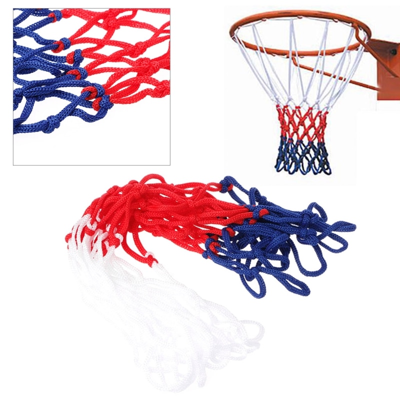 Universal 5mm rød hvit blå basketball nett nylon bøyle mål rim mesh