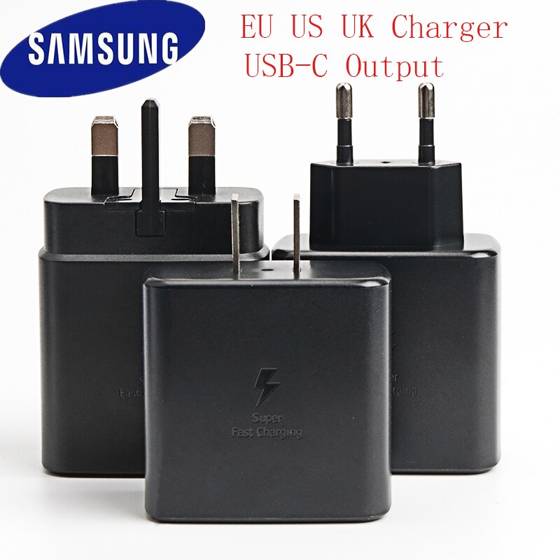 Samsung originale 45W EU US UK USB-C caricabatterie super adattivo per ricarica rapida 100CM PD cavo per Galaxy S21 S20 nota 20 Ultra nota 10