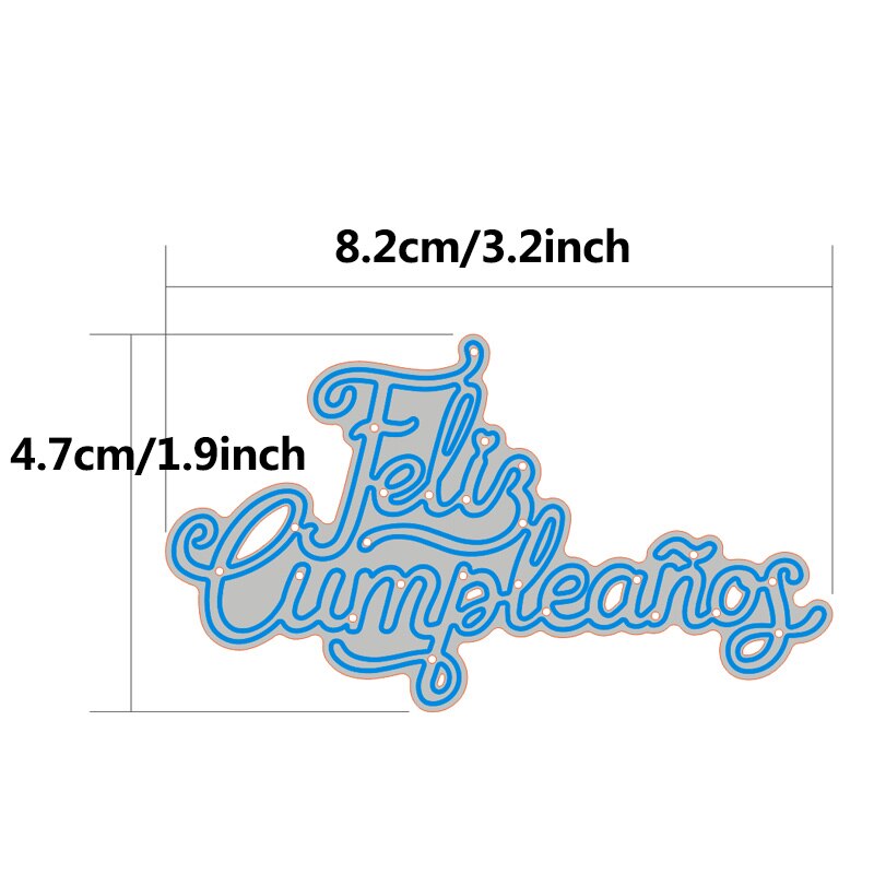 Spaans sterft verjaardag woorden Sterft Pasen Metalen Stansmessen Alfabet Craft Sterft snijd voor DIY scrapbooking kaarten maken: birthday dies