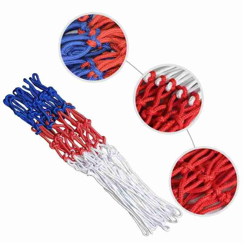 Universal Nylon Basketball Net Mesh Basketball Backboard Red Rim Blue Mesh Ball Goal White Hoop Rim Y7L0: Default Title