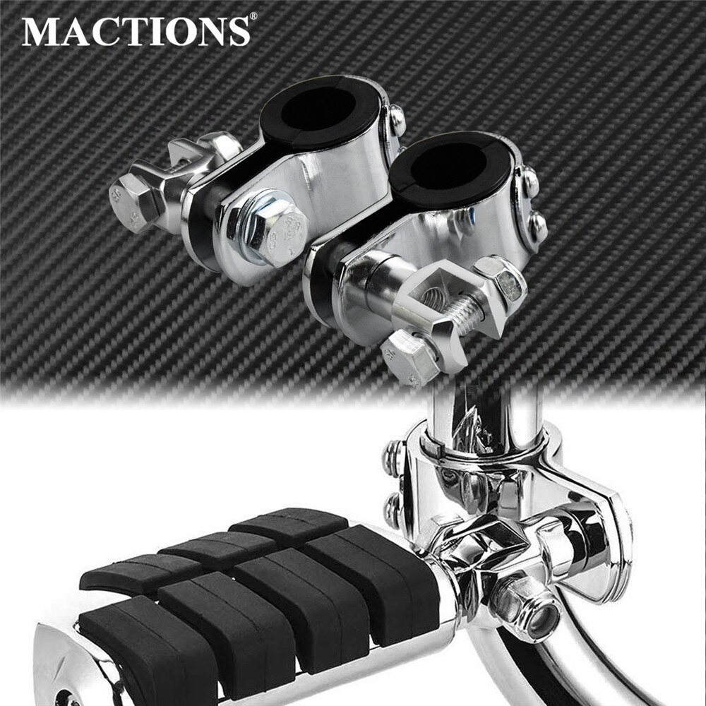 Motorcycle 32mm Highway Guard Footrest Foot Peg Mount Clamp kit Bracket Chrome For Harley Touring Dyna Softail Sportster XL