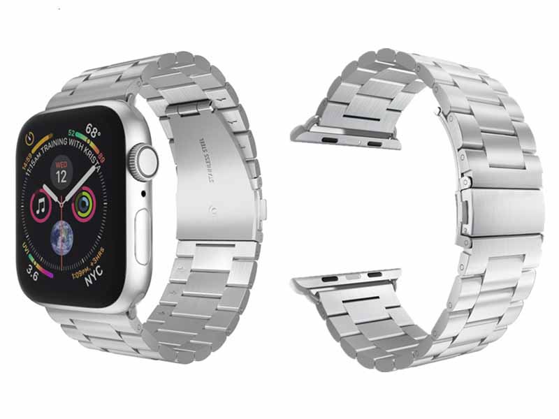 Apple montre bracelet acier inoxydable bracelet iWatch bracelet métal rose 38 40 42 44 sangle boucle apple série 4 3 2 1: sliver / 38mmor 40mm