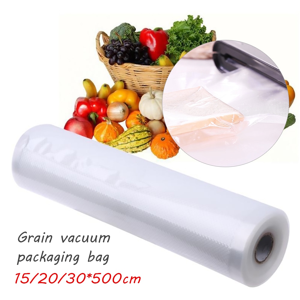 15*500 Cm 1 Roll Tassen Voor Vacuum Verpakker Voedsel Sealer Machine Opbergtas Voedsel Saver Keuken Opslag Voedsel verse Graan Zak