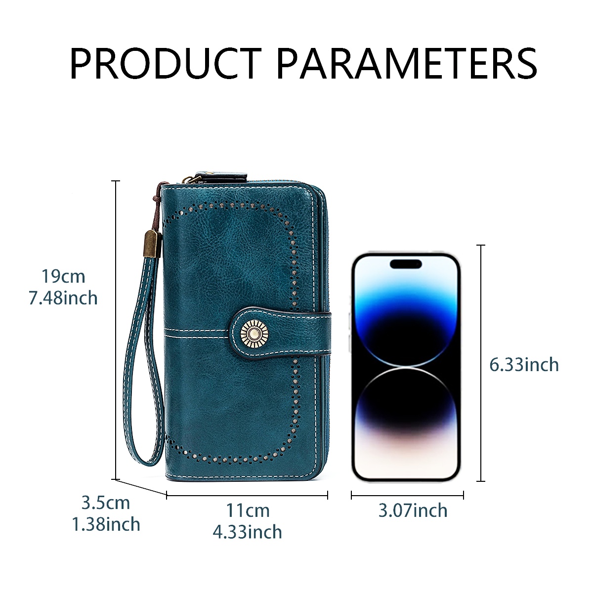 Rfid Anti-Theft Wallet for Men and Women, European and American Retro Leather Long Wallet Clutch, Oil Wax Leather Cut Out Multi-Card Slot Wallet, Large Capacity Zipper 70% off Clutch Bag, Card Holder Coin Purse Hand Bag