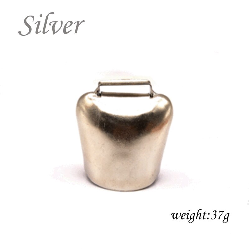 Cloches en métal pour bétail, 1 pièce, pour vache, cheval, mouton, prévention de la perte, fort, croustillant, étalé plus loin: Silver  medium