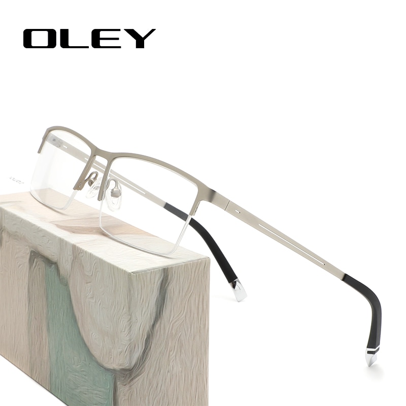 OLEY Classic Business Optical Glasses prescription glasses Titanium alloy frame Myopia Hyperopia Presbyopia glasses Y7714