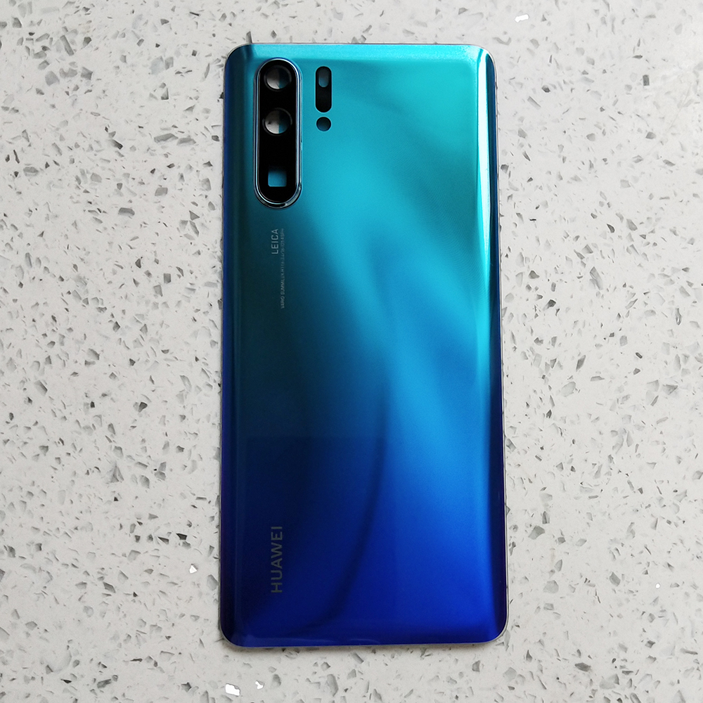 100%  original huawei  p30 pro batterilock bak glaspanel bakre hölje för  p 30 utbyte med kameraglaslinsram: P30 blå