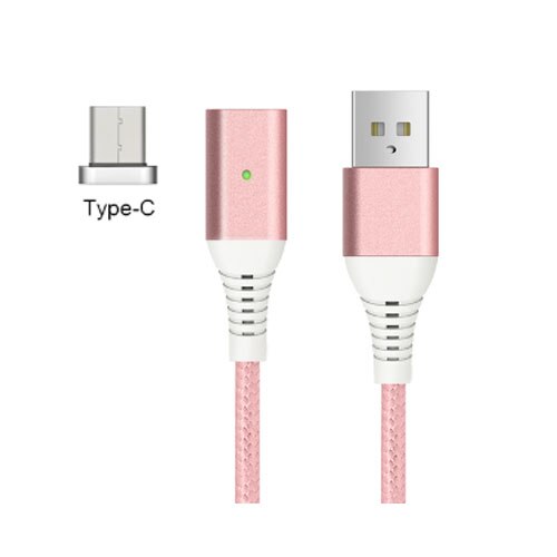 GARAS QC3.0 kabel magnetyczny rodzaj USB C Port szybkie ładowanie/kabel robić transmisji danych USB-C kabel robić telefonu typu C: różowy QC3.0 TypeC