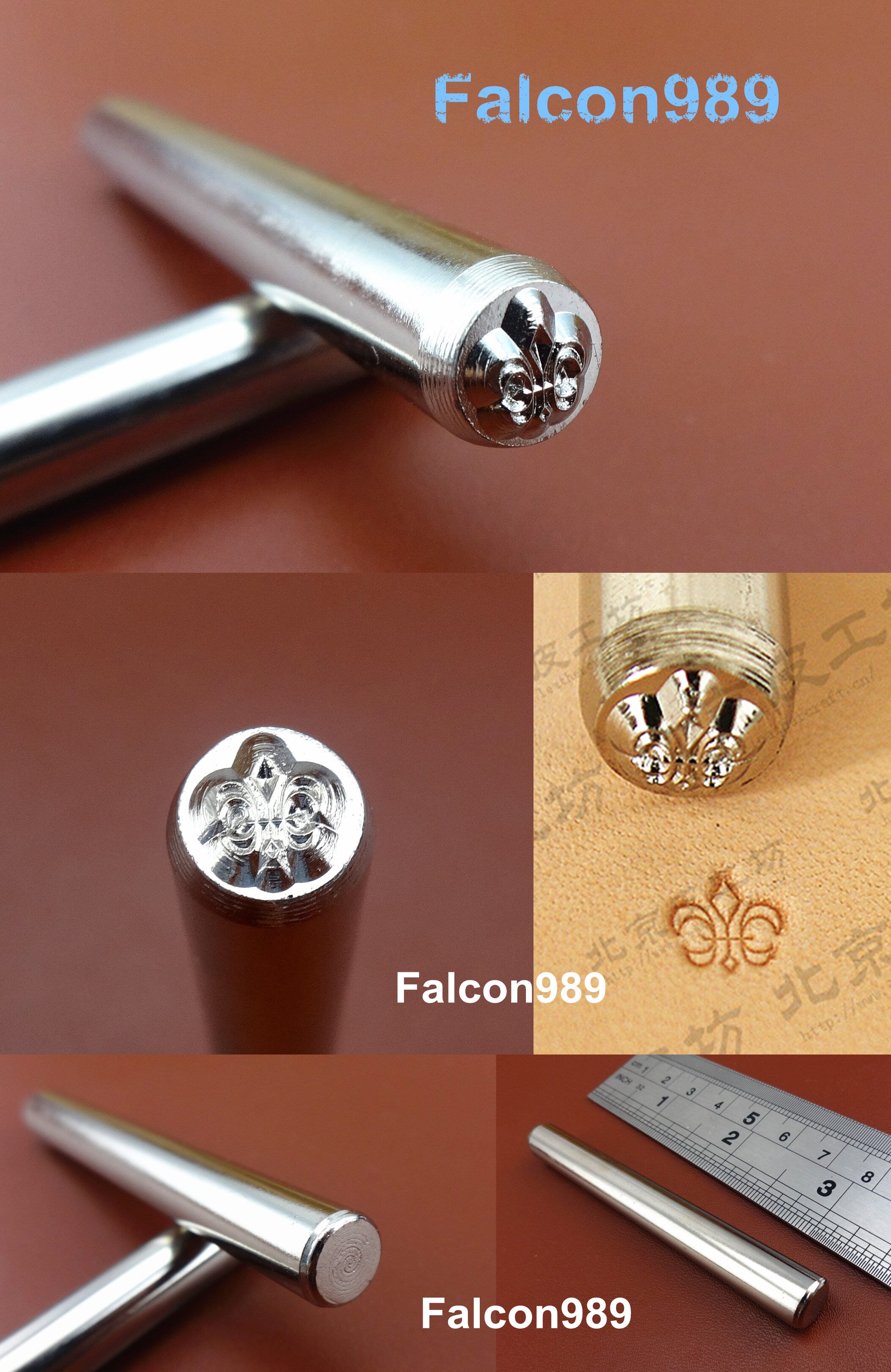 1pc Steel Leather Craft Carving Stamping Stamp Punch Stamper Tool Master Leather Stamper - Chisel Pricking Iron Edger Creaser