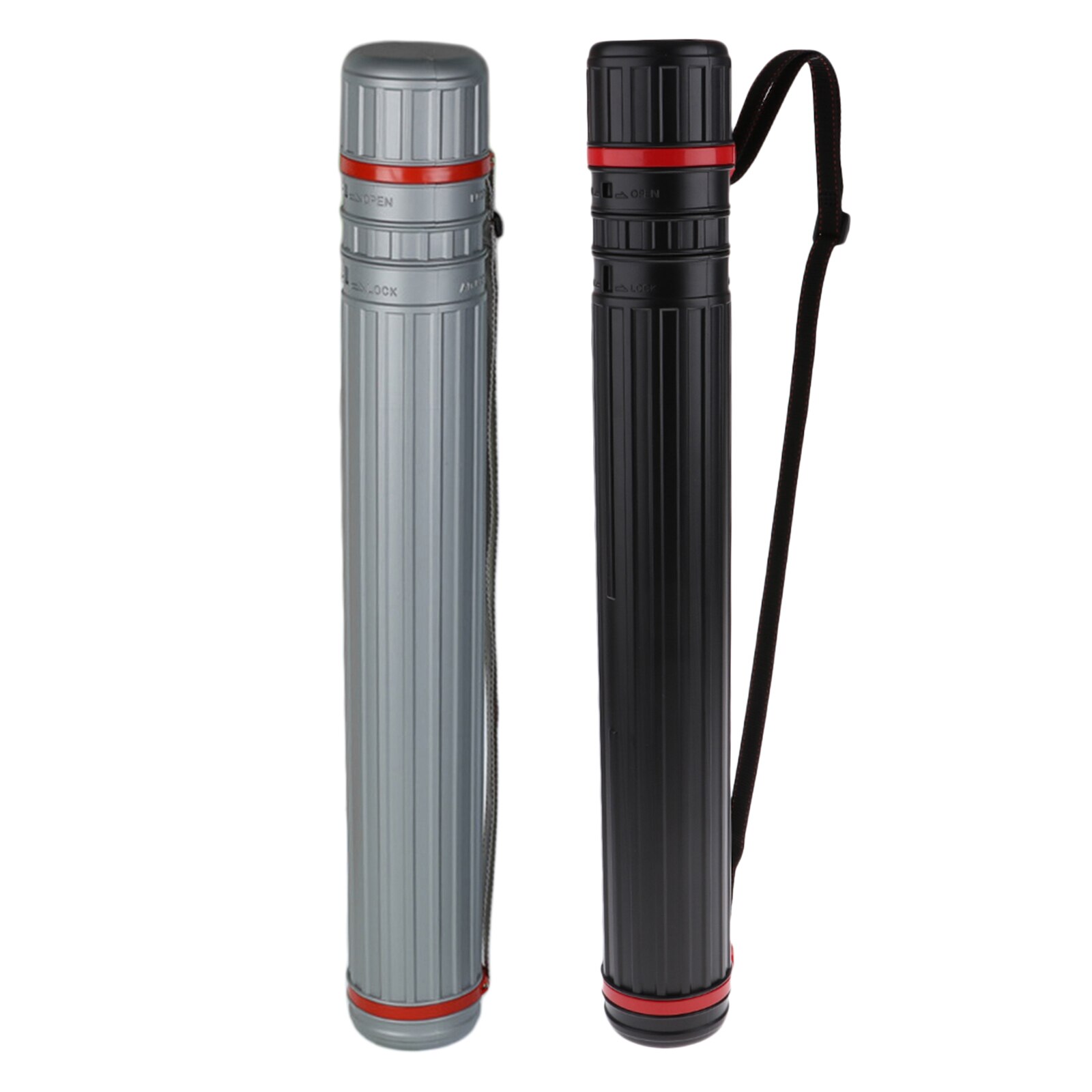 Plastic Telescoping Poster Artwork Drawings Document Paper Picture Storage Tube Scroll Holder Carrying Case with Strap