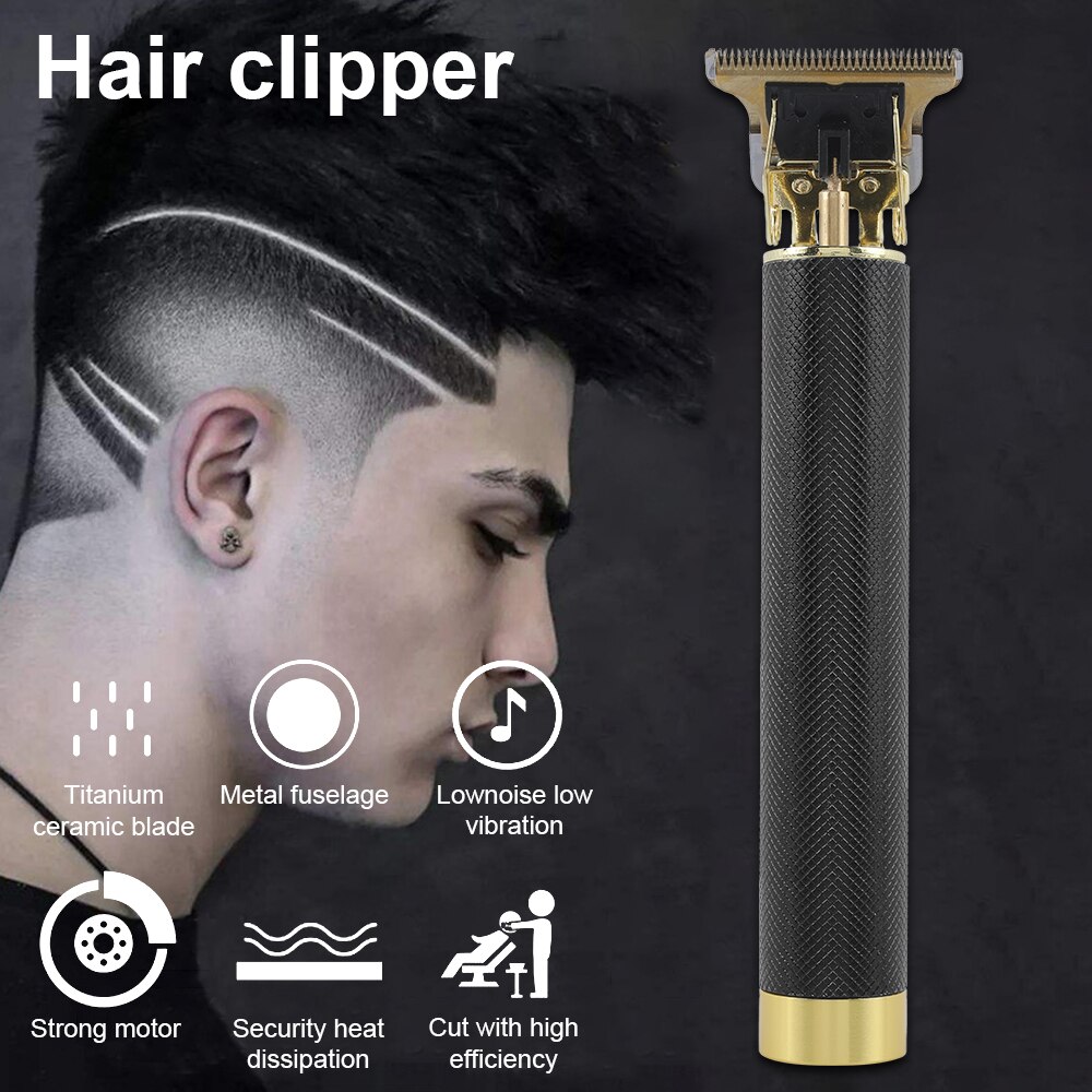 100-240V Pro Hair Clipper Rechargeable Beard Trimmer for Men Kids Barber Hair Cutting Machine Razor Cordless 0mm T-blade Cutter