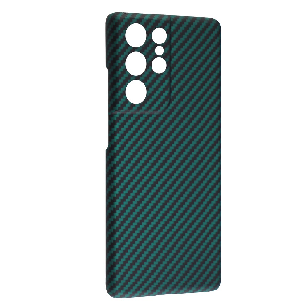 YTF-carbon carbon fiber phone Case For Samsung Galaxy S21 Ultra Ultra-thin Anti-fall business cover Galaxy S21 puls shell: S21 / green (Fine hole)