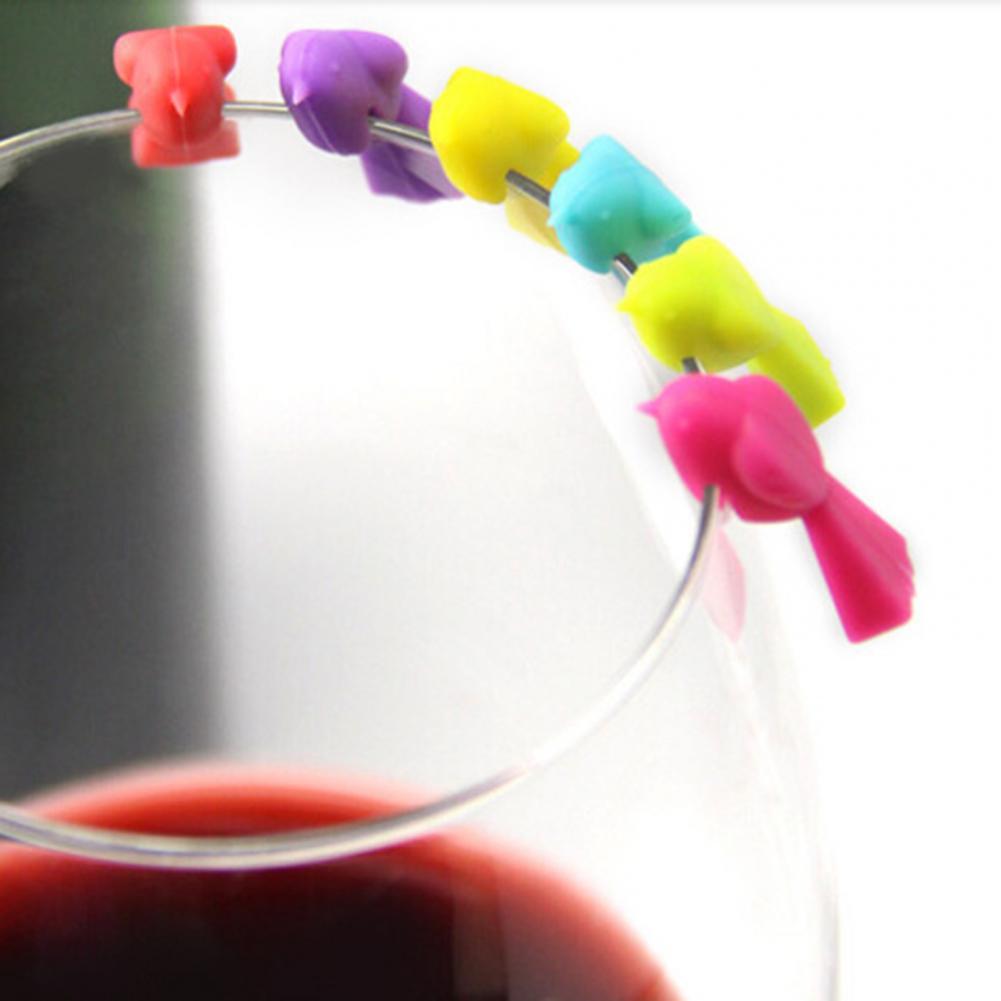 Wijnglas Marker Siliconen Glas Charm Multicolor Creatieve Aantrekkelijke Schattige Vogel Vorm Wijn Glas Charm