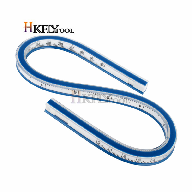 Règle de mesure à bande en plastique souple, règle à courbe Flexible de 30CM 1 pièce