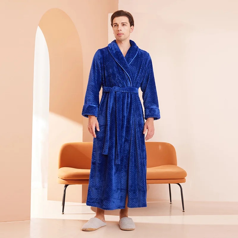 Winter Large Size Bebe Velvet Long Bathrobe Women Hotel Beauty Salon Casual Nightgown Comfortable Home Clothes