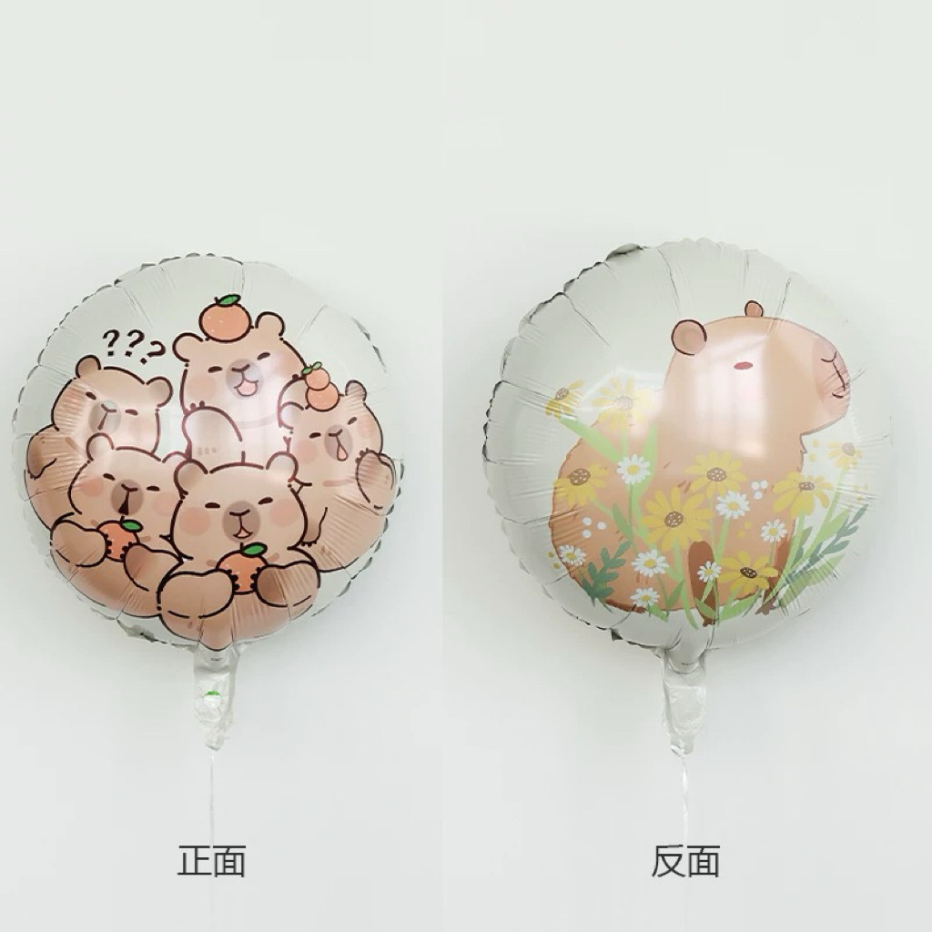 Juego de Globos con tema de capibara de dibujos animados, decoraciones para de cumpleaños de animales para niños con número de lámina de caramelo de 32 pulgadas, Globos para Baby Shower, juguete de