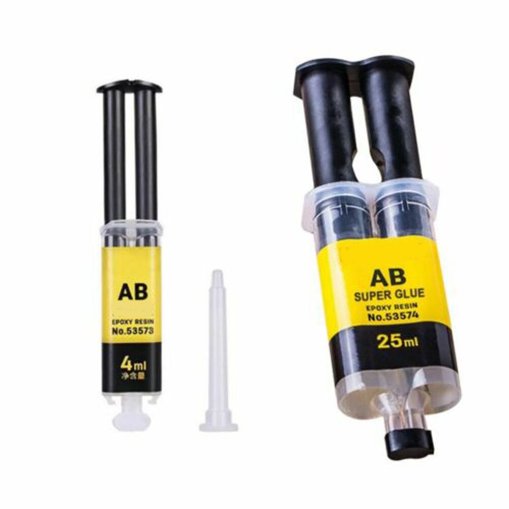 Plastic Epoxy Resin AB Glue Strong Adhesive Repair Tool Glass Ceramics 25/4ml @LS