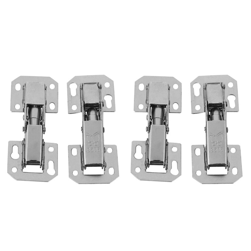 4Pcs Soft Close Kitchen Cupboard Cabinet Wardrobe 90Degree Door Hinges &amp; Screws: Default Title