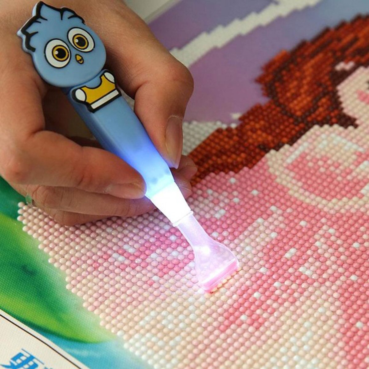 2 Pcs Glowing Cartoon Boor Pen Diy Diamanten Schilderen Diamant Schilderij Kruissteek 1-6 Boor