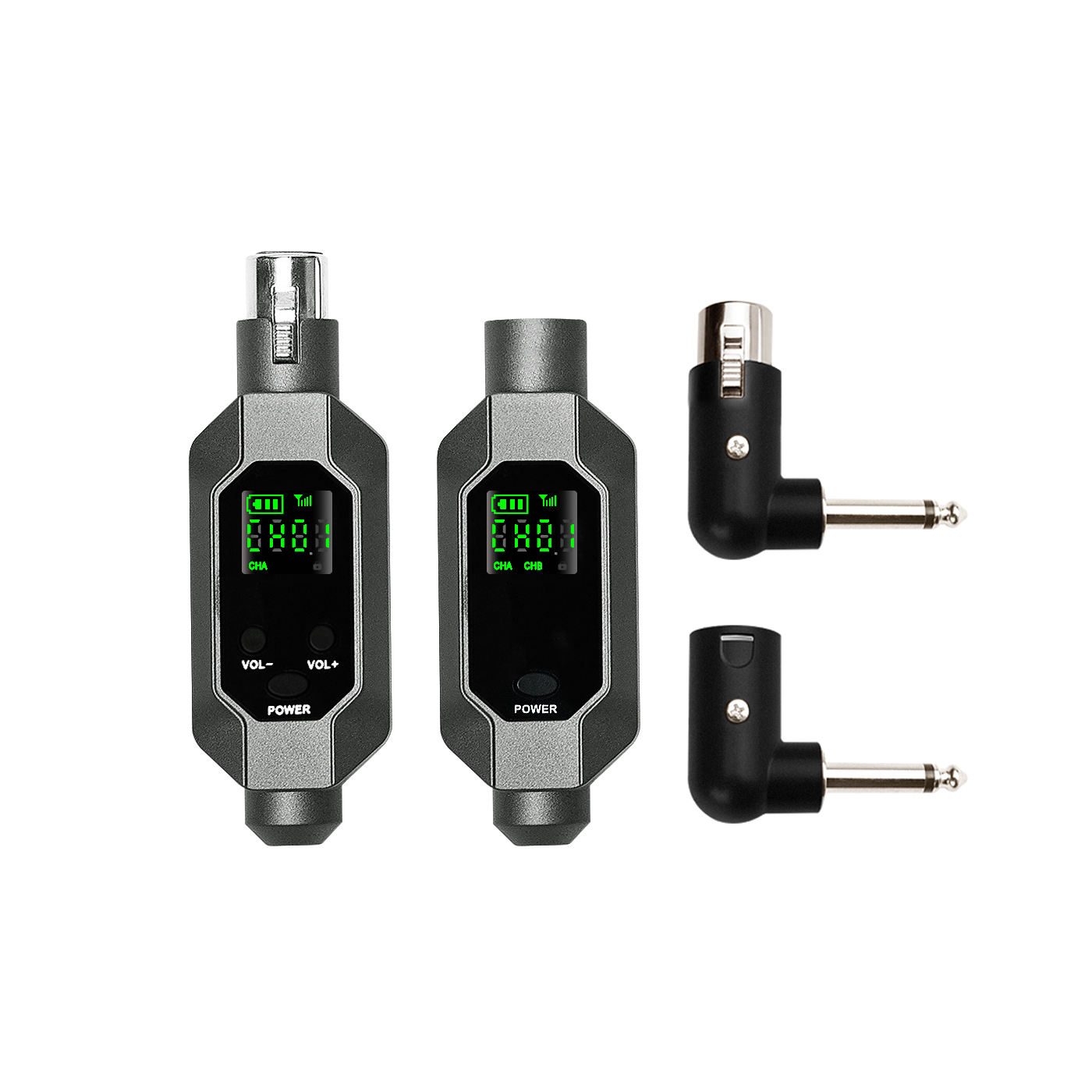 Wireless Microphone Converter XLR Transmitter and Receiver System for Dynamic and Condenser Microphone: black