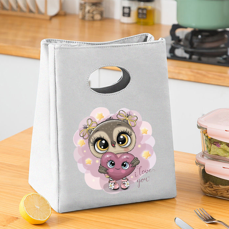 Harajuku Style sowa płótno piknik torba obiadowa neutralna torba do przechowywania żywności przenośna pojemna torba dziecięca torba obiadowa: 9Owl0010