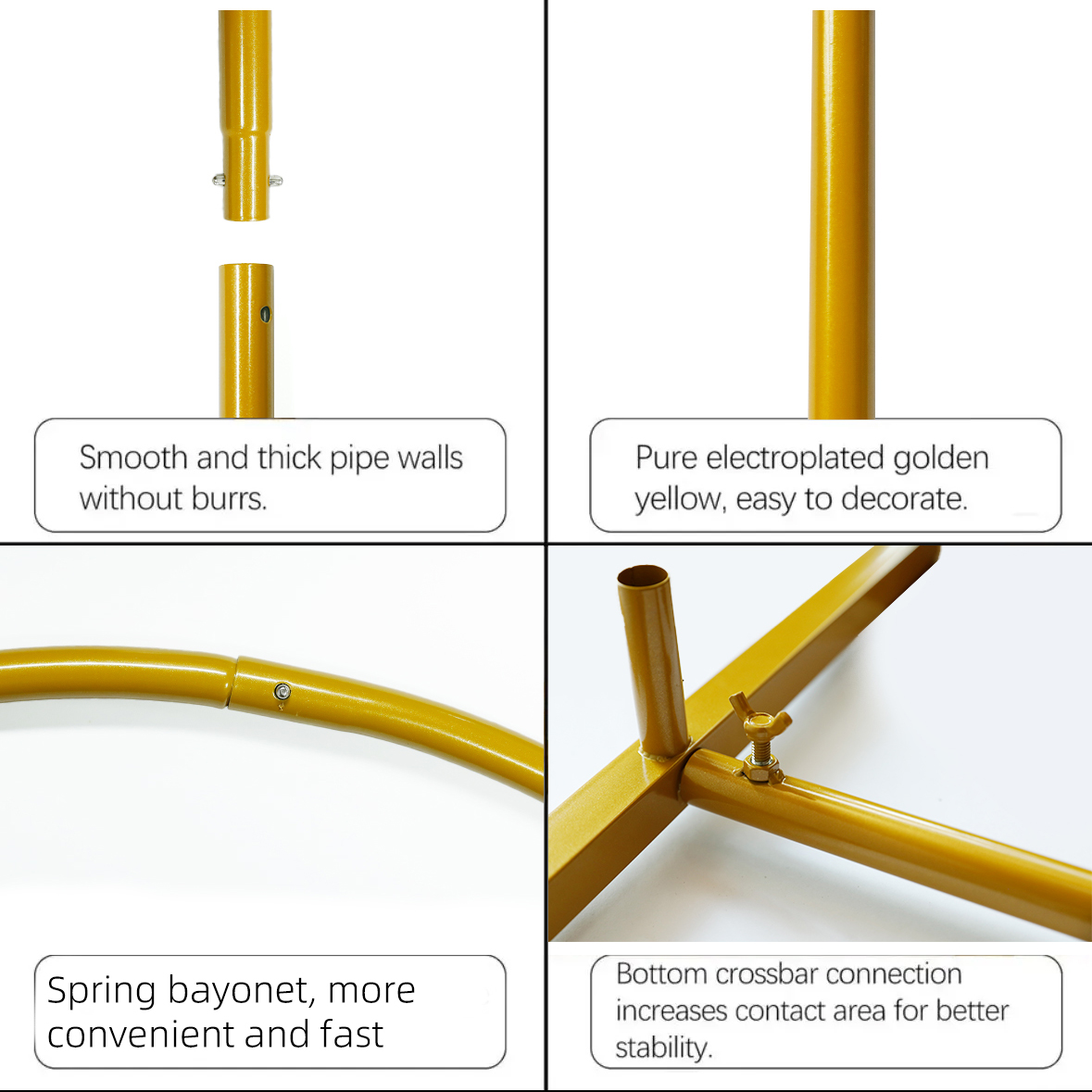 1pc-Wedding Arch Backdrop Stand, Balloon Arch Stand, Metal Arch for Birthday Party,Ceremony Decoration Backdrop Door Frame Gold