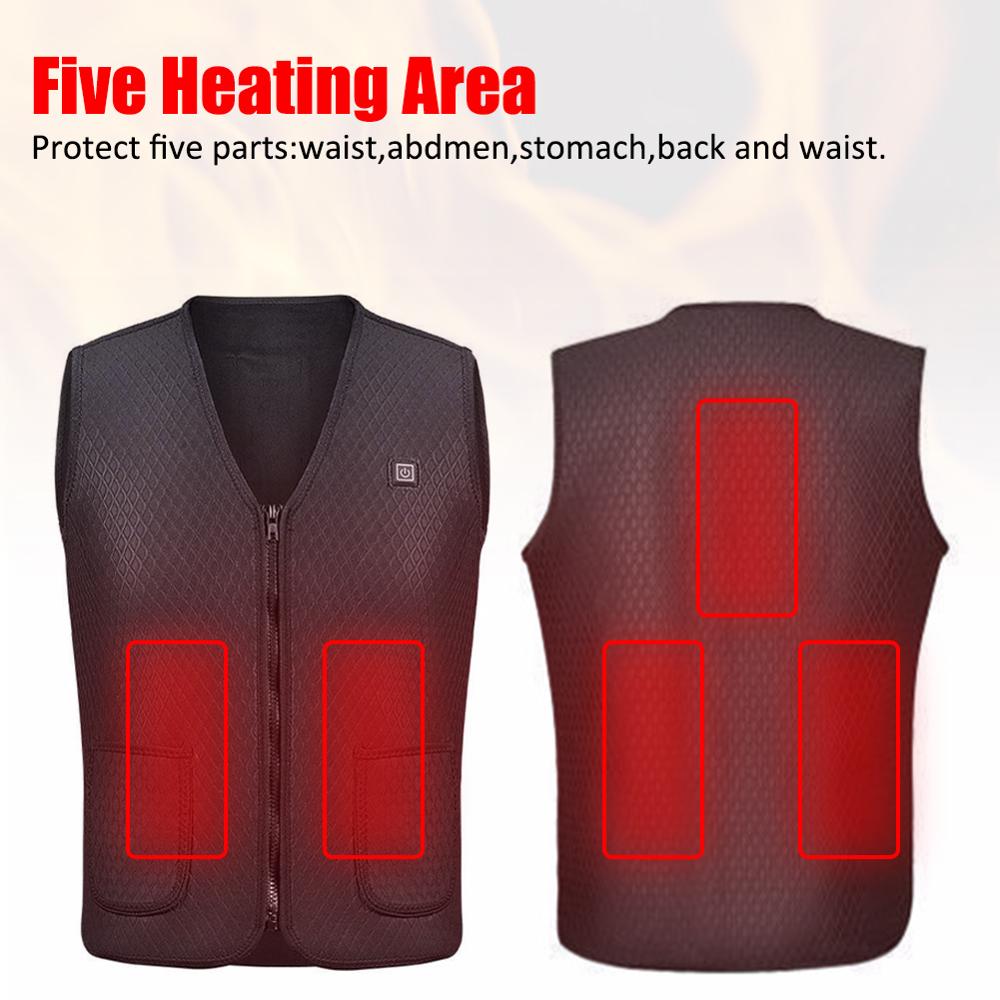 Mannen Vrouwen Outdoor USB Infrarood Verwarming Vest Jas Winter Flexibele Elektrische Thermische Kleding Vest Voor Sport Wandelen