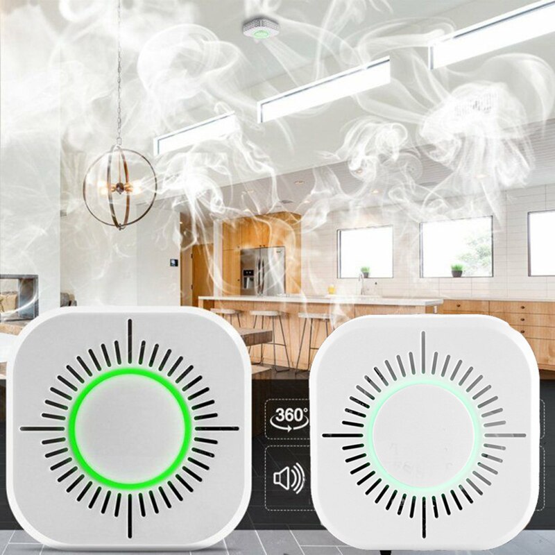 Detectores de humo Wifi para protección contra incendios, Detector de humo seguro para el hogar, Sensor de alarma de humo de seguridad, TUYA Smart Life, asistente de Google