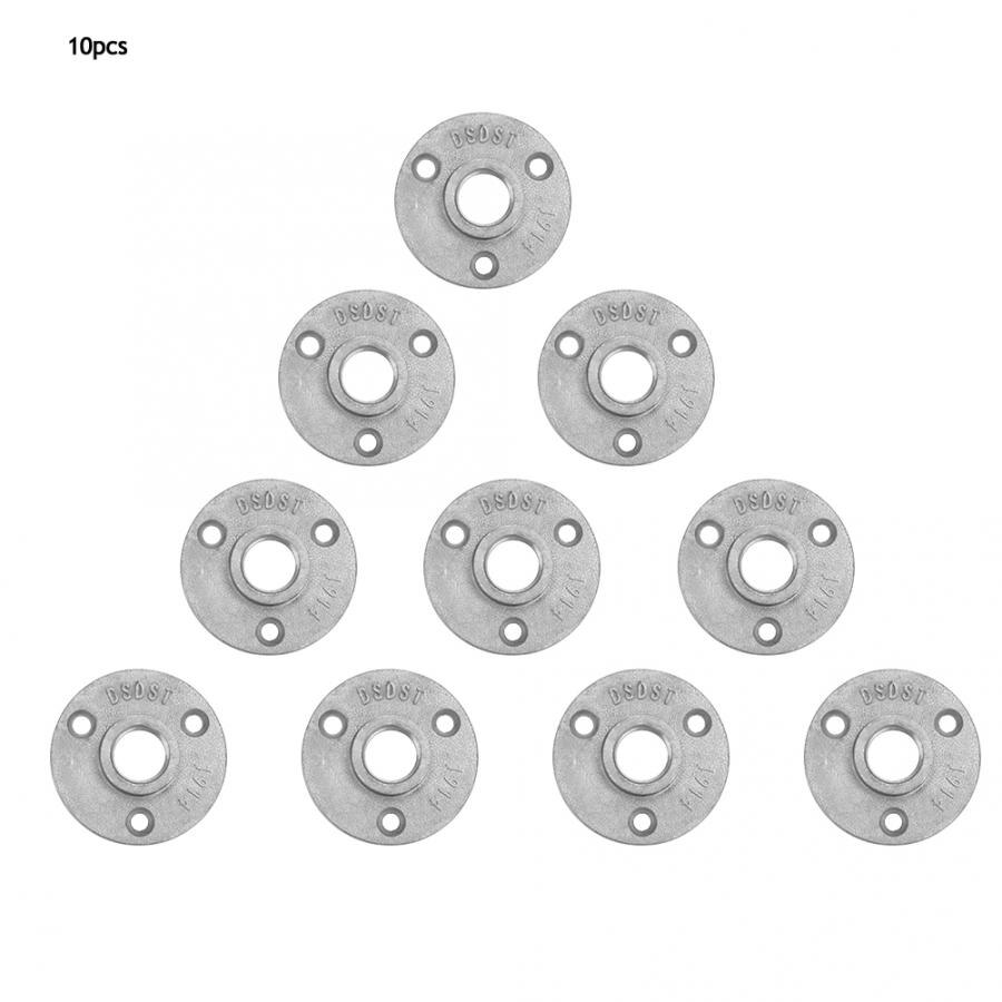 10pcs 1/2" Aluminum Decorative Malleable Iron Floor/Wall Flange DN15 Flange Piece Hardware Tool Malleable Pipe Fittings