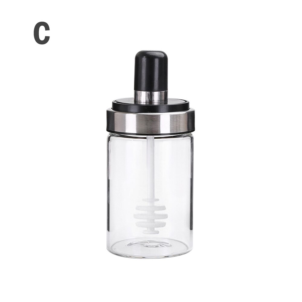 Tarro de especias de 250ml, botella de especias, sal, azúcar, pimienta, aceite, miel, tarro de condimentos a prueba de humedad con cuchara, contenedor de condimentos: for Honey