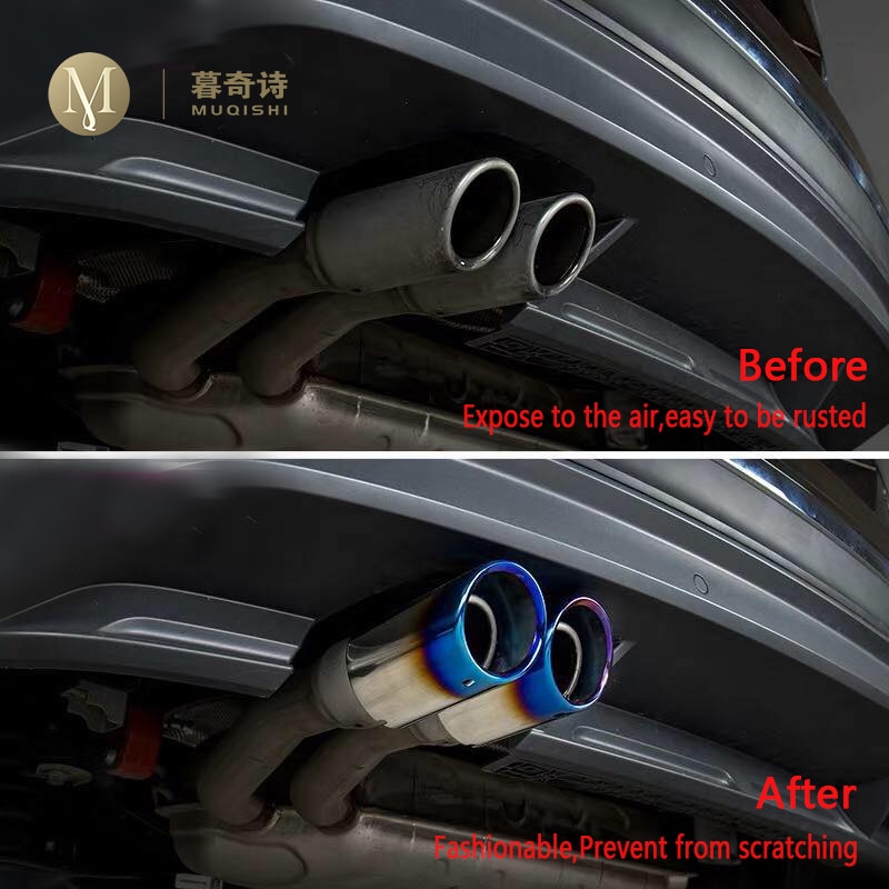 Exhaust Pipe Muffler Trim For Volkswagen Passat B7 CC Tiguan Exclusive Car Styling Stainless Steel 76mm