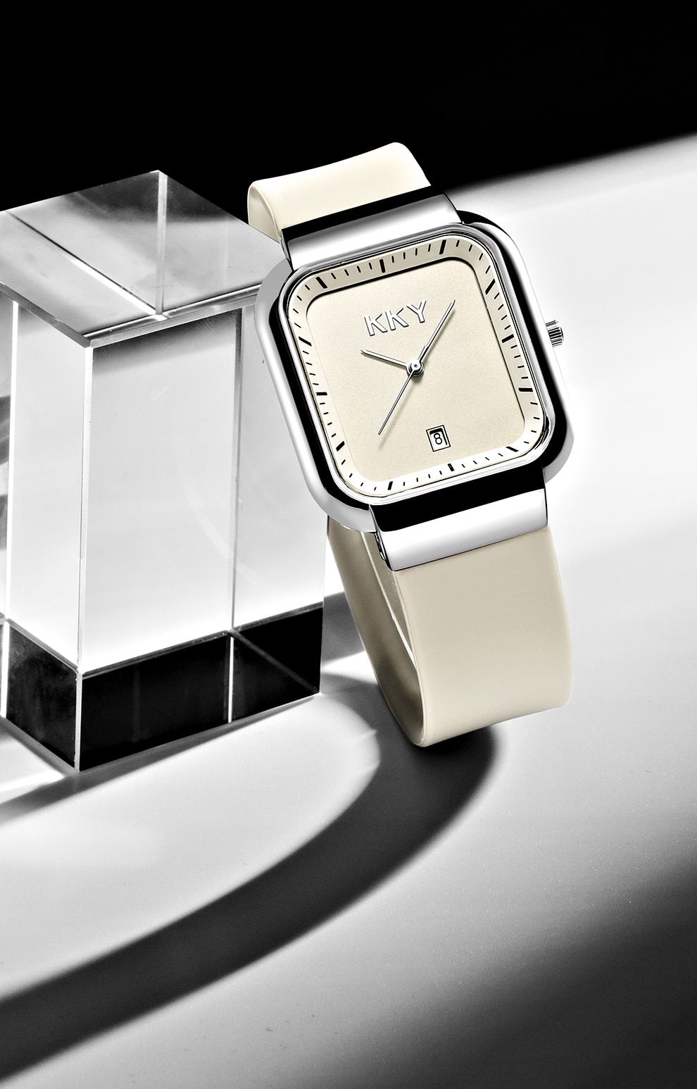 Originele Kky Waterdichte Authentieke Quartz Horloge Mode Jelly Kleine Vierkante Horloge Eenvoudige Siliconen Riem Klok Atmospher