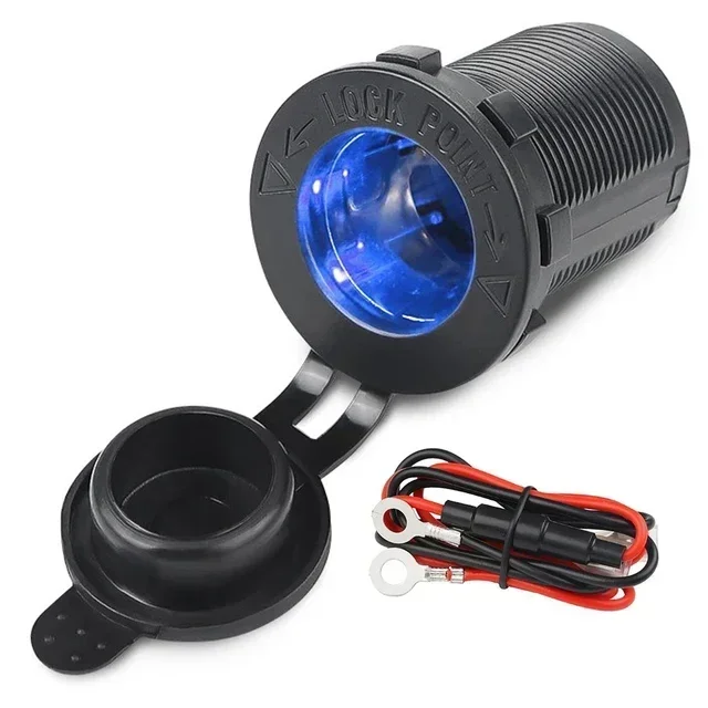 Enchufe para encendedor de cigarrillos de coche, enchufe adaptador de 12V-24V, enchufe múltiple para motocicletas, barco marino, motocicleta, camión, RV, ATV: Marrón