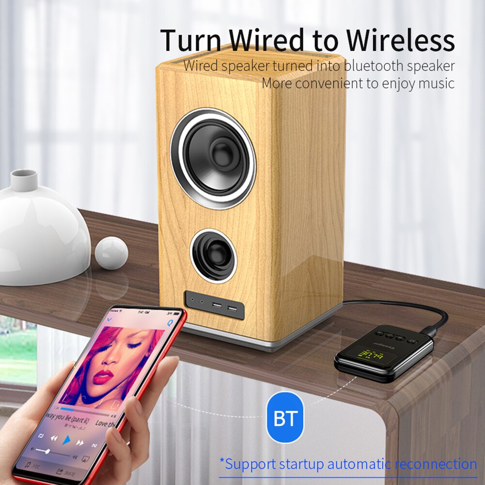 K6 Bluetooth 5.0 Adapter Wireless High definition LED digital display Audio Receiver Transmitter