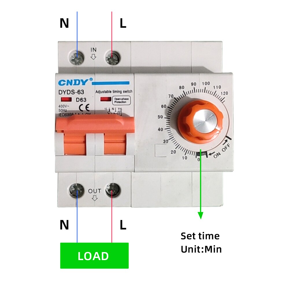 63a 240v a grad afbryder timer mekanisk timer 1 gange tænd/sluk tid indstillet område 1 min -2h for store enheder hjemmepumper osv