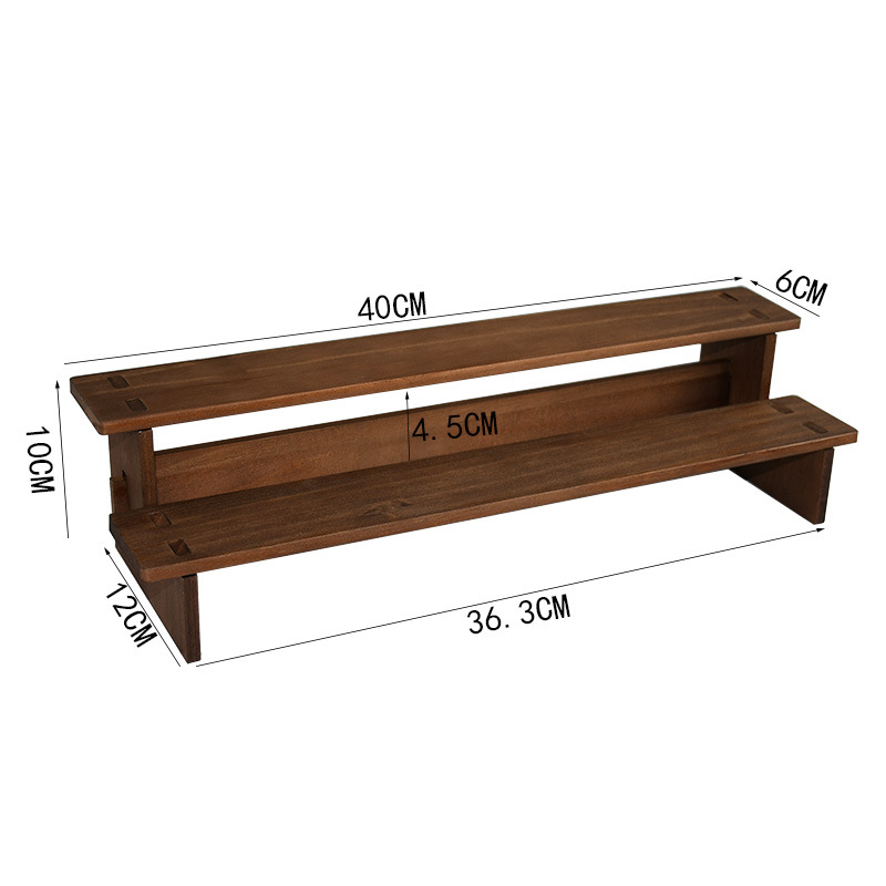 Escalera de madera maciza Vintage, hecho a mano estante de almacenamiento, organizador de soporte de exhibición para cosméticos, joyería en el dormitorio, esmalte de uñas, modelo de coche: Rojo