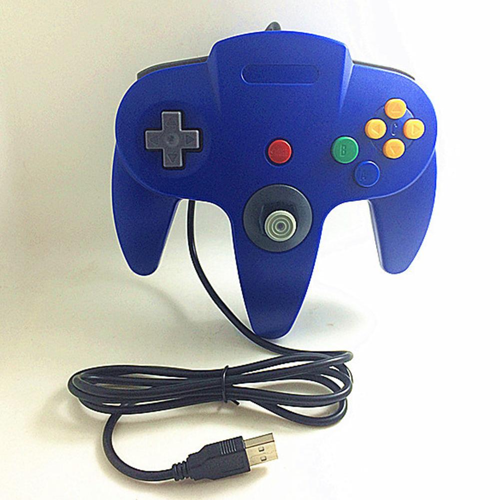 Voor N64 Gamepad Abs Usb Wired Controller Joystick Joypad Pc Computer Game Handvat Game Pad Voor Nintend N64 Voor Pc game Accessoire: blue