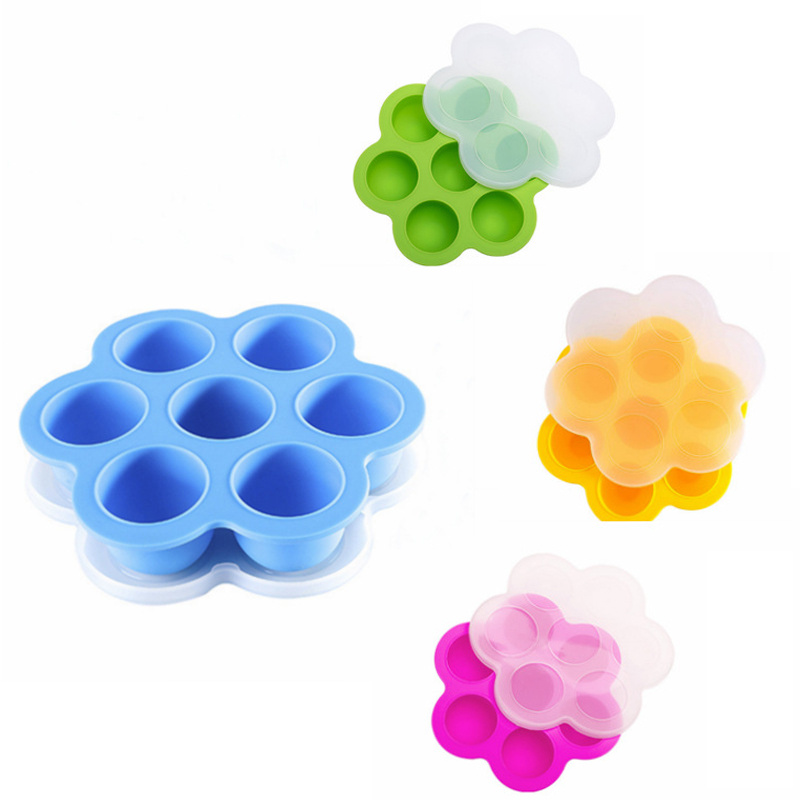 Contenedor de silicona para alimentos de bebé, caja de almacenamiento de frutas y leche materna, bandeja para congelador, contenedor de comida para bebé