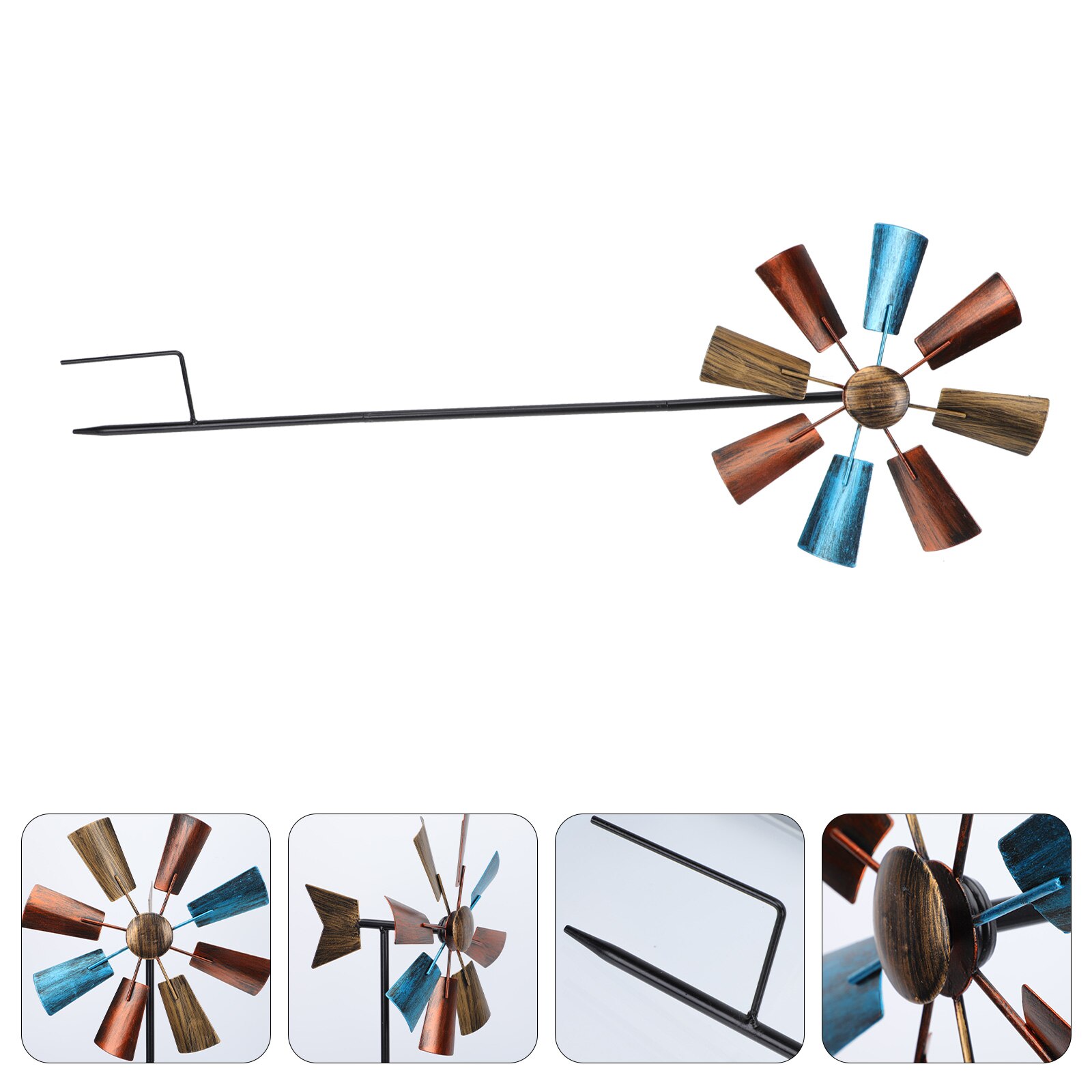 1pc Iron Windmill Decor Pinwheel Decoration Funny Outdoor Decorative Windmill