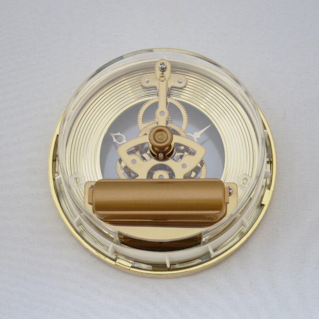 103mm skiver romertal skelet ur quartz ur indsats med gylden trim
