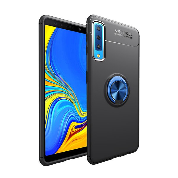 Coque arrière avec anneau de doigt pour Samsung Galaxy A7 , A750, SM-A750F, A750F: Black blue