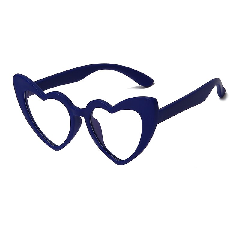 Lunettes en forme de cœur rose Anti-lumière bleue pour enfants, TR90, en Silicone Flexible, pour filles et garçons, yeux de chat, Anti-reflet: blue frame