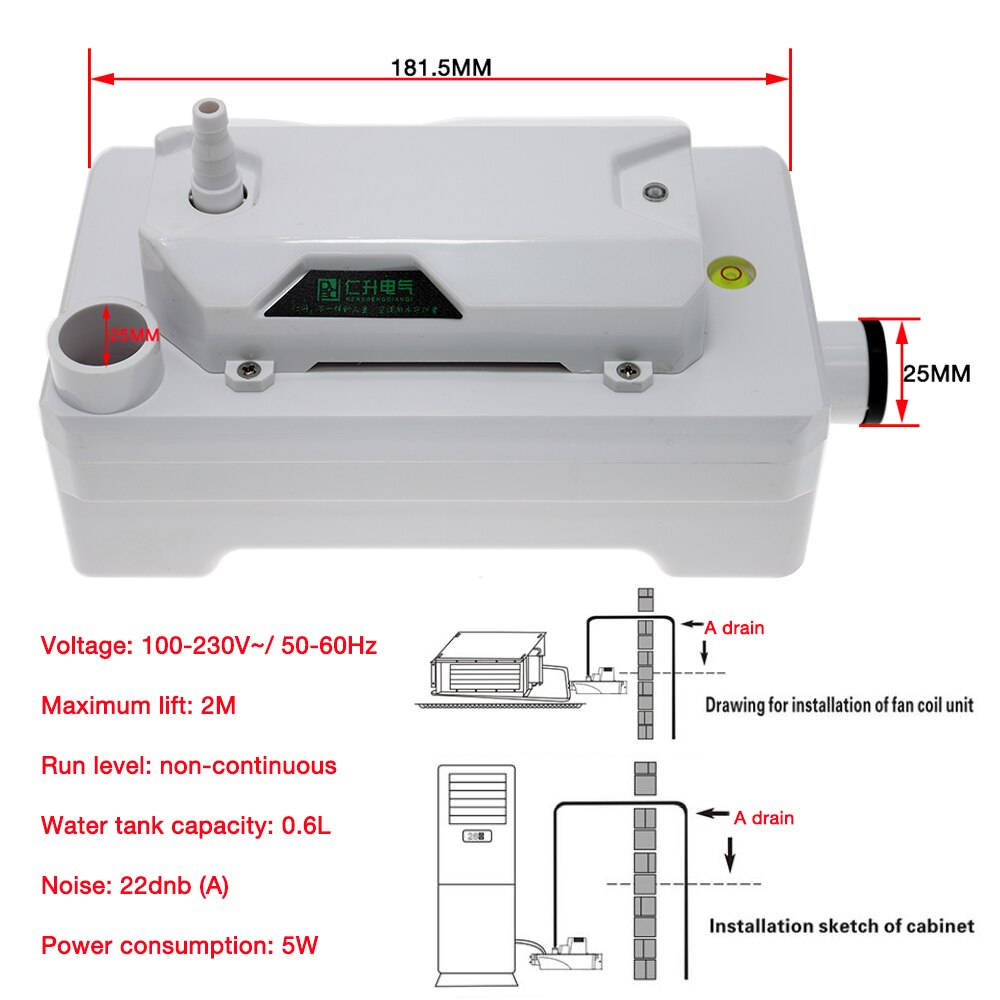 RS100T Condensate Lifting Pump Type Silent Fully Automatic Intelligent Air Conditioning Drain Pump Wall Mounting Machine