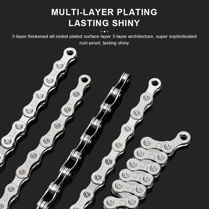 RIDERACE Catena per bicicletta ultraleggera 116L 8 9 10 11 12 velocità Argento Oro per ciclismo su strada montagna MTB bicicletta Catene a maglie variabili
